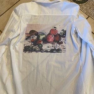 Rachel Antonoff white button up w/ painting print